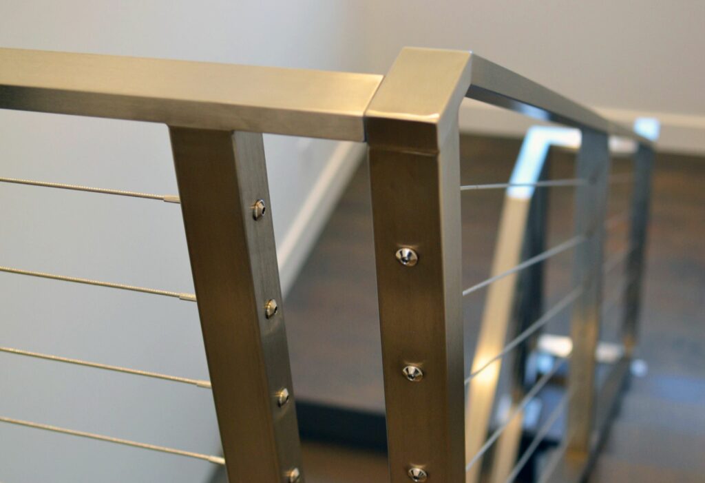 polished stainless steel stair railing 