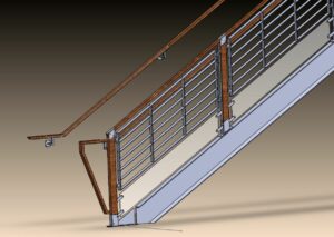 3D rendered stair railing
