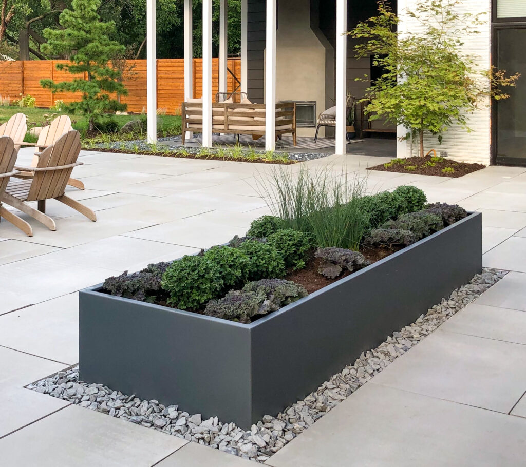 Metal raised garden bed or flower planter