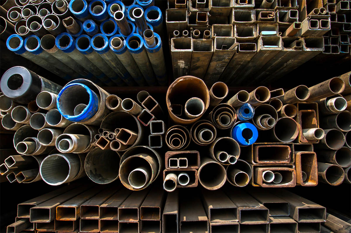 stacked scrap metal