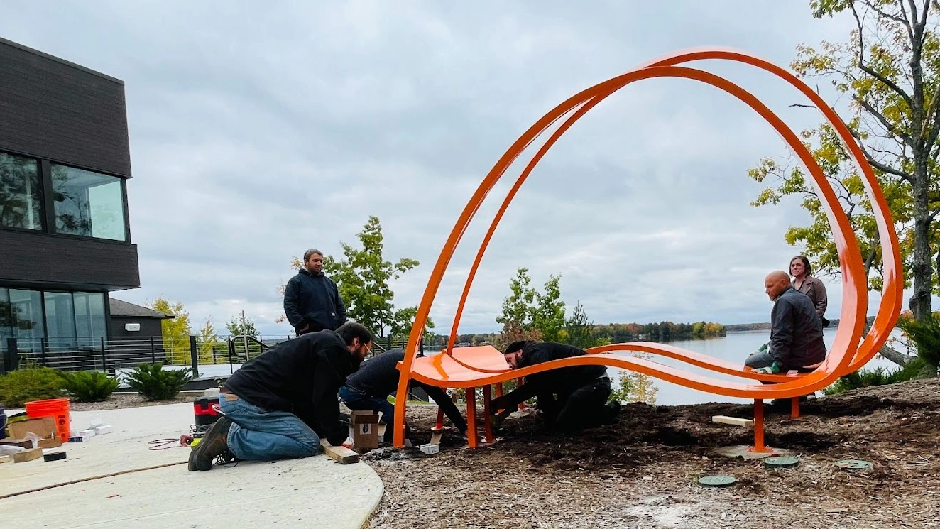 interlochen benches install